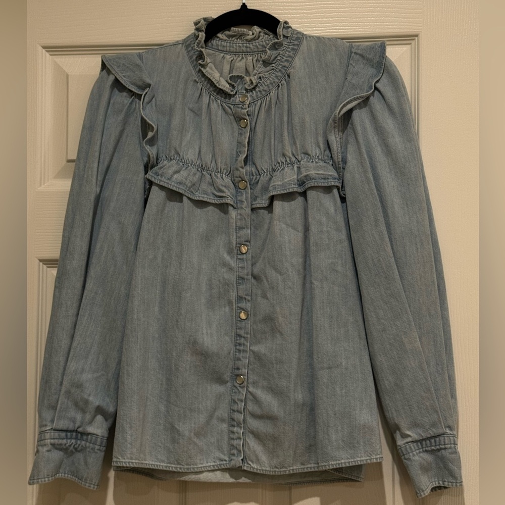 Isabel Marant Denim Button-Up Shirt – Size 34 – 100% Cotton